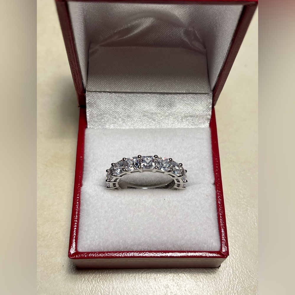 Princess Cut Eternity Wedding/Anniversary Ring - Picture 6 of 7